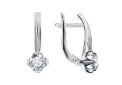 Серебряные cерьги с фианитом