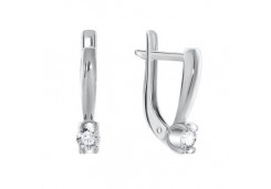 Серебряные cерьги с фианитом