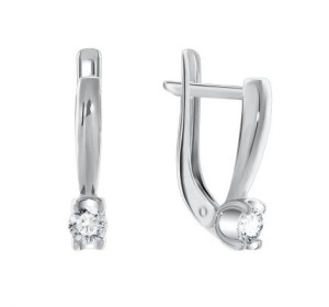 Серебряные cерьги с фианитом