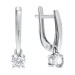 Серебряные cерьги висячие с фианитом