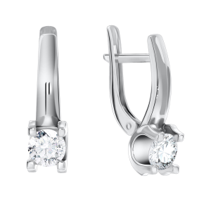 Серебряные cерьги с фианитом