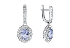 Серебряные cерьги висячие с фианитом