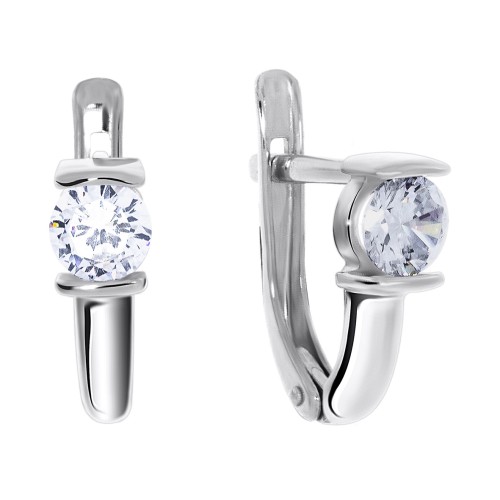 Серебряные cерьги с фианитом