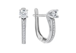 Серебряные cерьги с фианитом