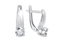 Серебряные cерьги с фианитом
