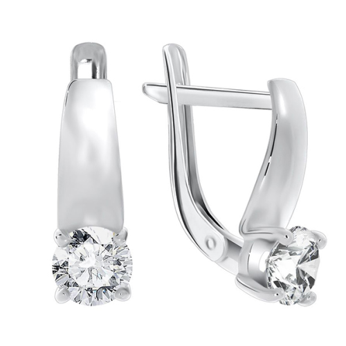 Серебряные cерьги с фианитом