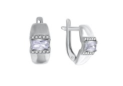 Серебряные cерьги с фианитом