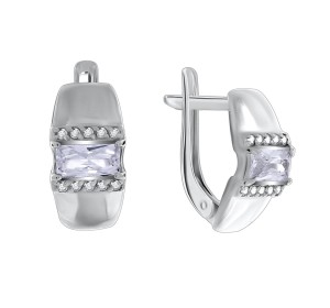 Серебряные cерьги с фианитом