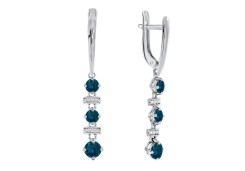 Серебряные cерьги висячие с фианитом