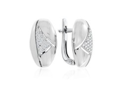 Серебряные cерьги классические с фианитом