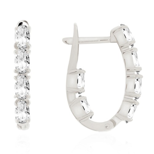 Серебряные cерьги с фианитом