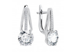 Серебряные cерьги с фианитом