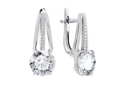 Серебряные cерьги с фианитом