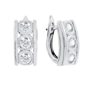 Серебряные cерьги с фианитом