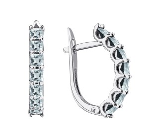 Серебряные cерьги с фианитом