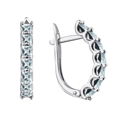 Серебряные cерьги с фианитом