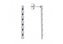 Серебряные cерьги пусеты (гвоздики) с фианитом