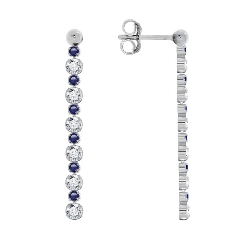 Серебряные cерьги пусеты (гвоздики) с фианитом