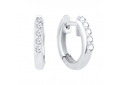 Серебряные cерьги классические с фианитом