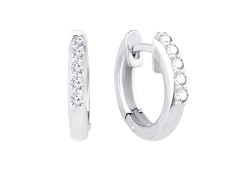 Серебряные cерьги классические с фианитом