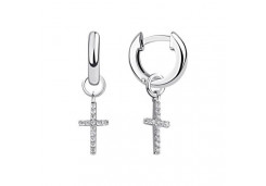 Серебряные cерьги висячие с фианитом