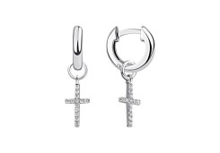 Серебряные cерьги висячие с фианитом