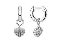 Серебряные cерьги висячие с фианитом