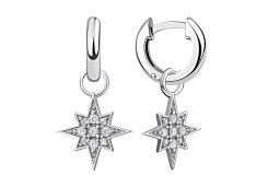 Серебряные cерьги висячие с фианитом