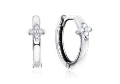 Серебряные cерьги классические с фианитом
