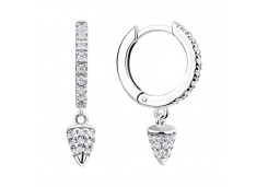Серебряные cерьги висячие с фианитом