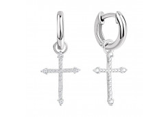Серебряные cерьги висячие с фианитом