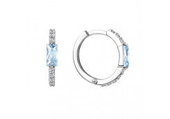 Серебряные cерьги классические с фианитом