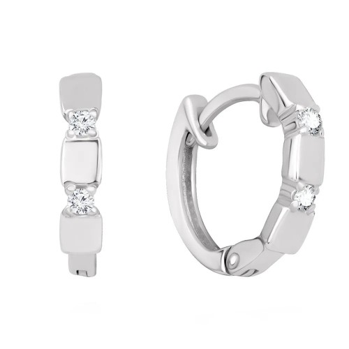 Серебряные cерьги классические с фианитом