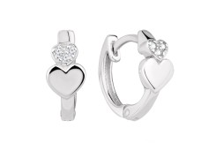 Серебряные cерьги классические с фианитом