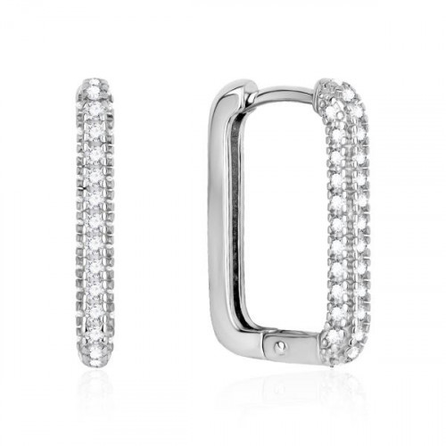 Серебряные cерьги с фианитом