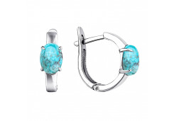 Серебряные cерьги с бирюзой