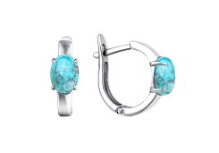 Серебряные cерьги с бирюзой