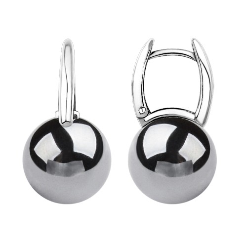 Серебряные cерьги с гематитом