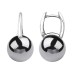 Серебряные cерьги с гематитом