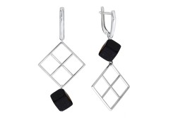 Серебряные cерьги висячие с авантюрином