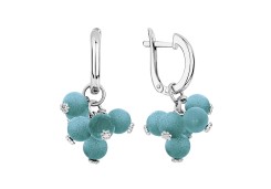 Серебряные cерьги висячие с амазонитом