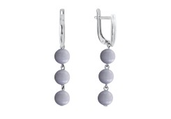 Серебряные cерьги висячие с агатом