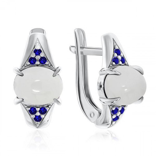 Серьги из серебра 925 пробы с агатом