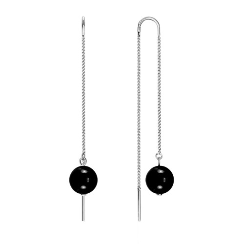 Серебряные cерьги с агатом