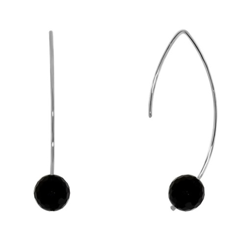 Серебряные cерьги с агатом