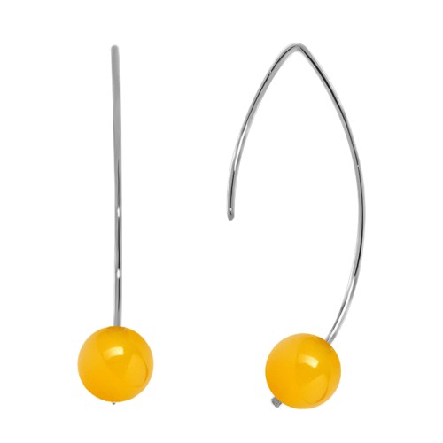 Серебряные cерьги с агатом