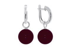 Серебряные cерьги висячие с агатом