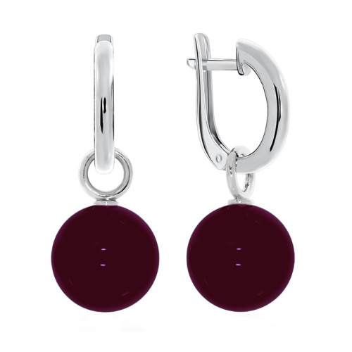 Серебряные cерьги висячие с агатом