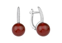 Серебряные cерьги с агатом