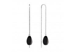 Серебряные cерьги с агатом